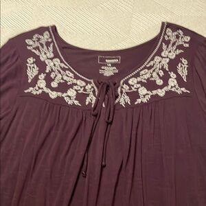 Sonoma multicolored scoop neck tie front blouse